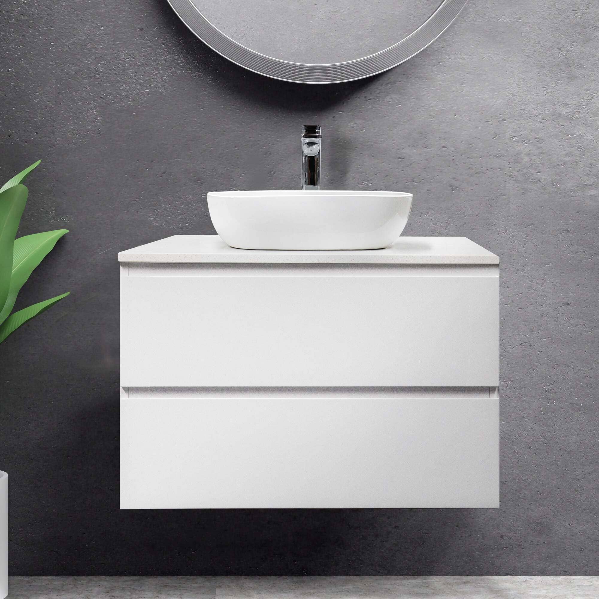 Mia 750mm Wall Hung Vanity + Bliss Stone Top AROVA 