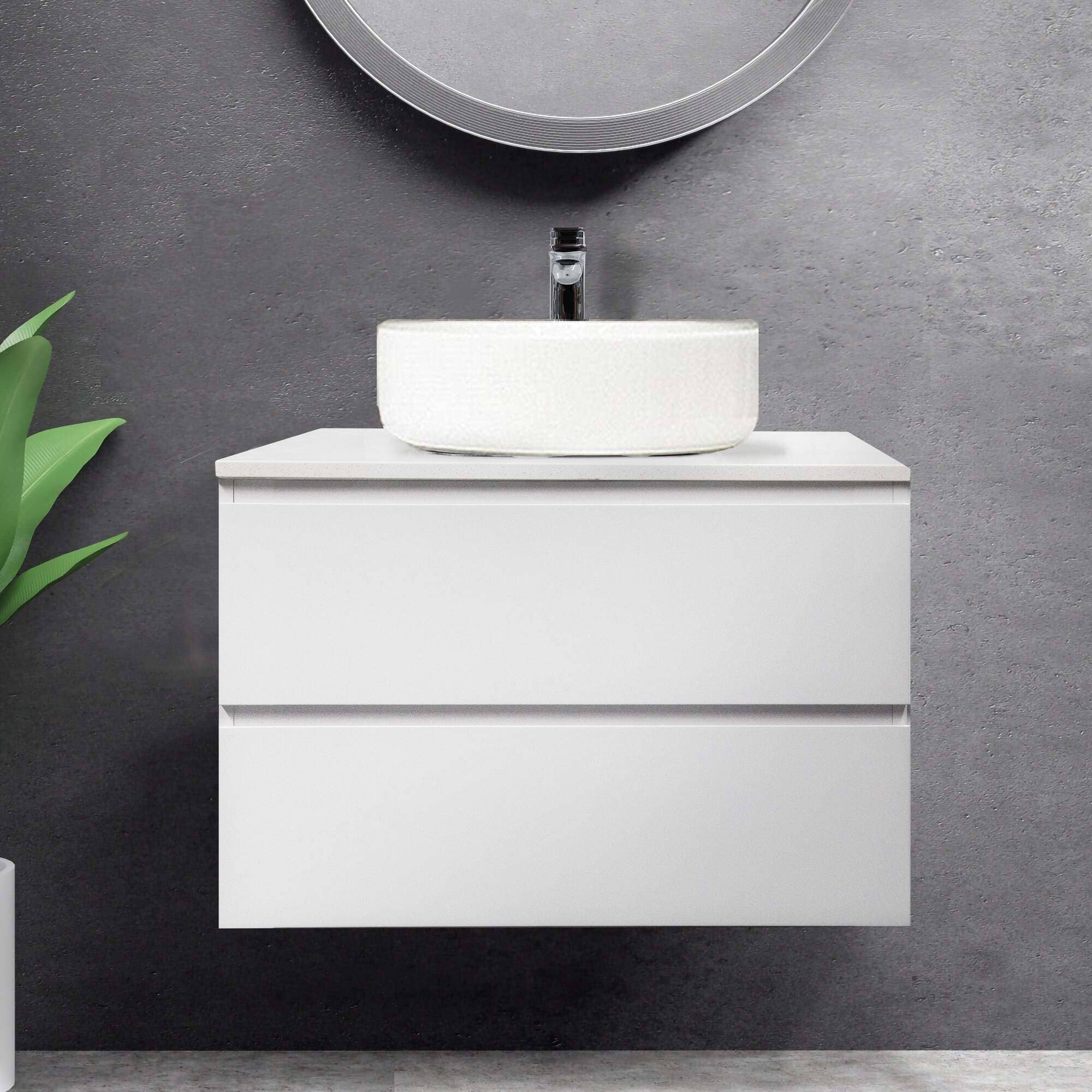 Mia 750mm Wall Hung Vanity + Bliss Stone Top AROVA 