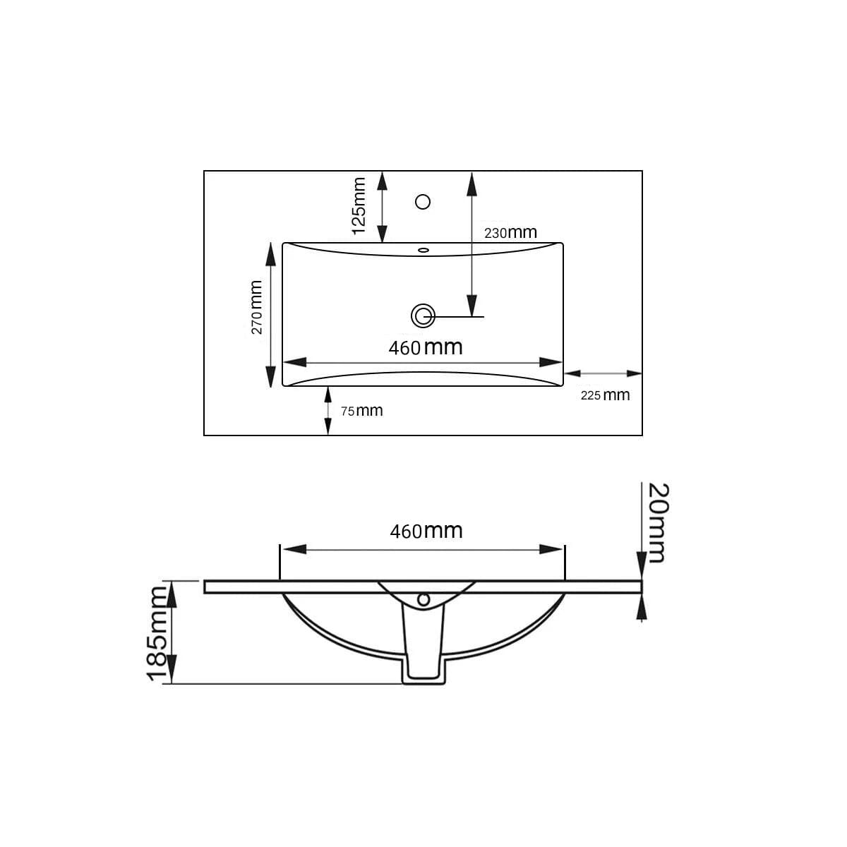 Mirage 900mm Ceramic Top Vanity Top Arova 