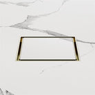 Nero 130mm Square Tile Insert Floor Waste 80mm Outlet Brushed Gold NRFW007BG Shower Grate Nero 