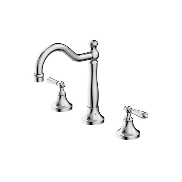 Nero York Basin Set with Metal Lever Chrome Tapware Nero 