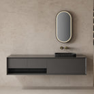 Noir 1600mm Carbon Fiber Wall Hung Bathroom Vanity Unit with Basin Vanities & Mirrors AROVA 