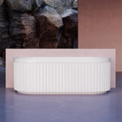 OBI 1500mm Fluted Back to Wall Free Standing Bath Gloss White Baths AROVA 