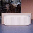 OBI 1700mm Fluted Back to Wall Free Standing Bath Matte White Baths AROVA Melbourne 