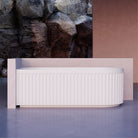 OLA 1500mm Fluted Oval Left Hand Corner Free Standing Bathtub Matte White Baths AROVA 