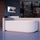 OLA 1500mm Fluted Oval Left Hand Corner Free Standing Bathtub Matte White Baths AROVA 