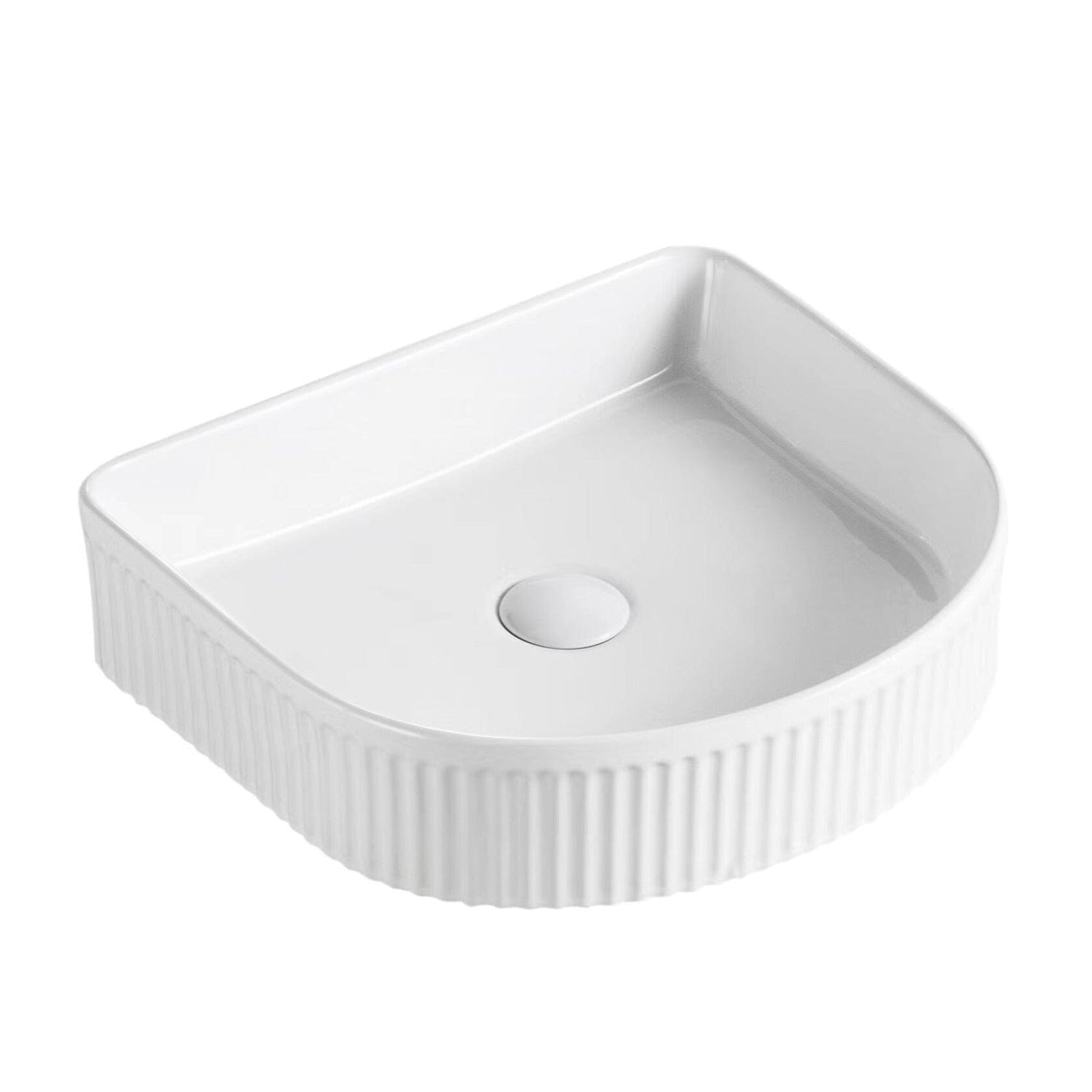 Ori 41 Arch Basin Fluted Above Counter Gloss White Basins Arova 