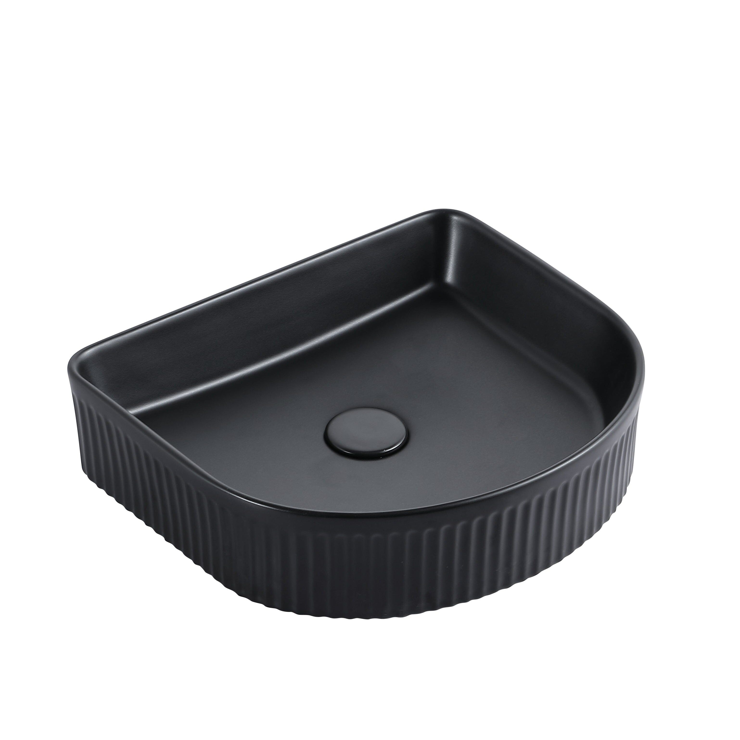 Ori 41 Arch Basin Fluted Above Counter Matte Black Basins Arova 