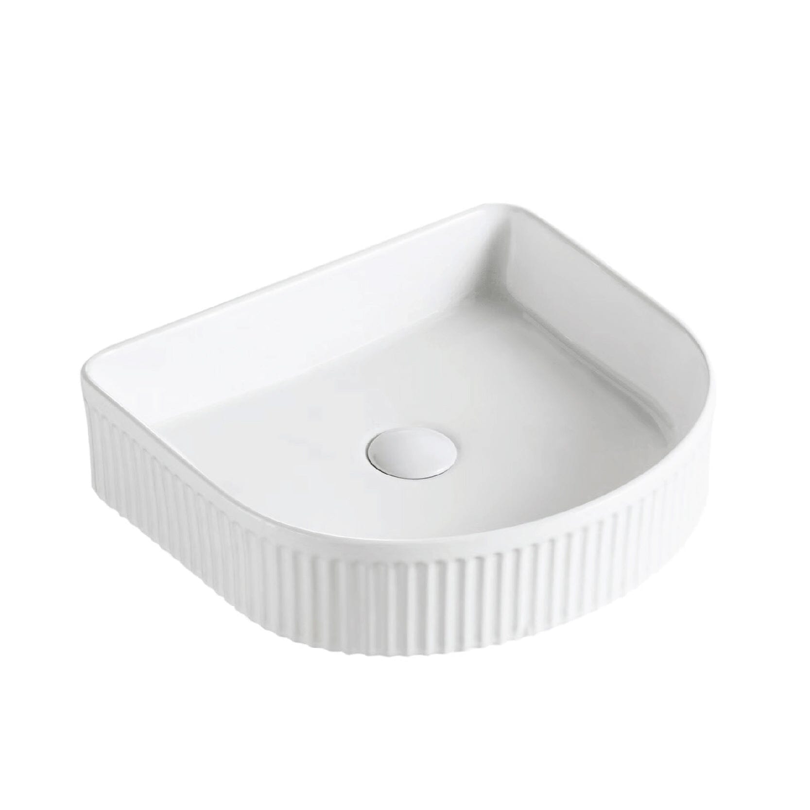 Ori 41 Arch Basin Fluted Above Counter Matte White Basins Arova 