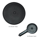 ORIO Round Gooseneck Dual Shower Air Shower Rail Matte Black Showers Arova 