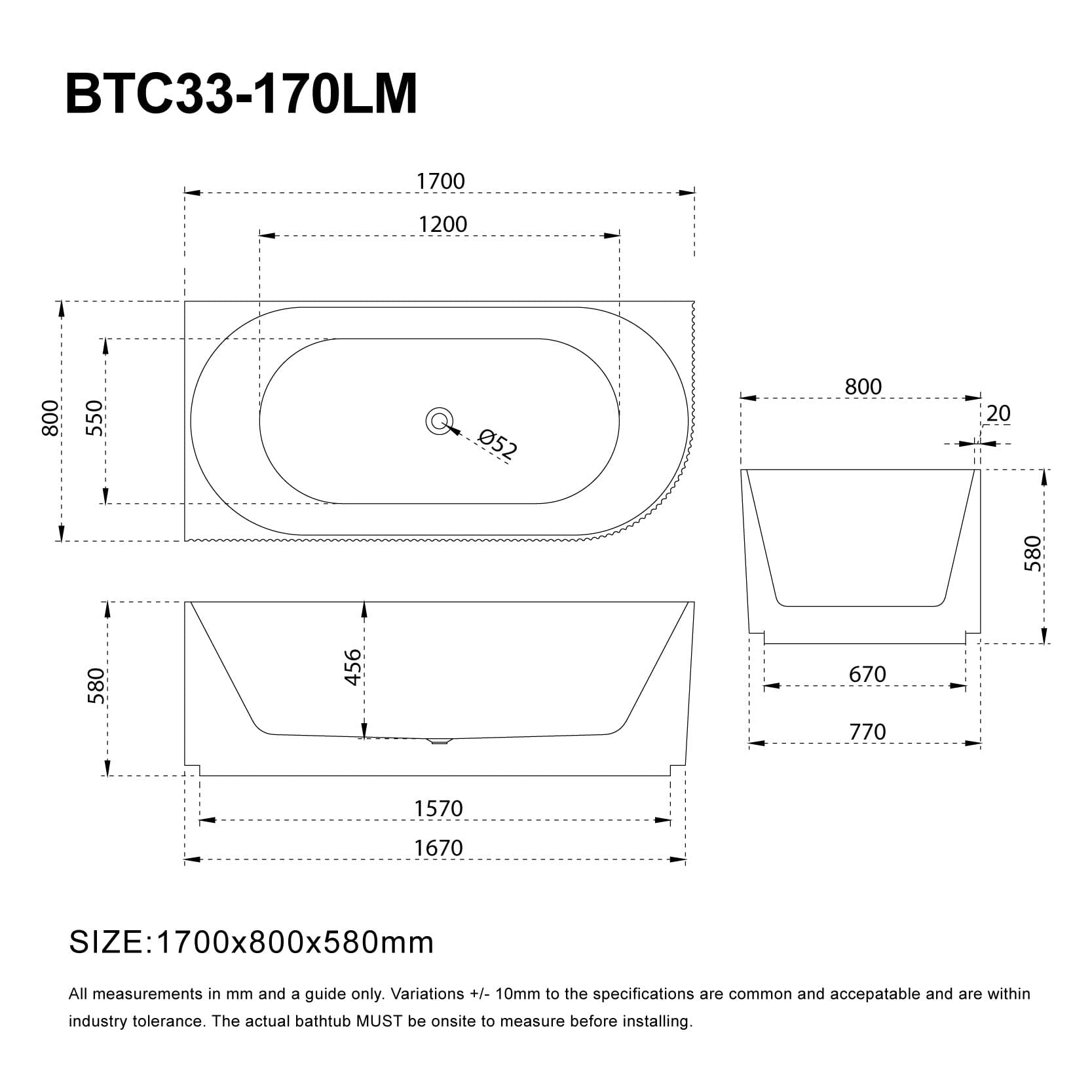 RORY 1700mm V-Groove Fluted Left Corner Free Standing Bathtub Matte White Baths AROVA 