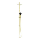 ROUND PROJECT TWIN SHOWER BRUSHED GOLD NR232105DBG Showers Nero 