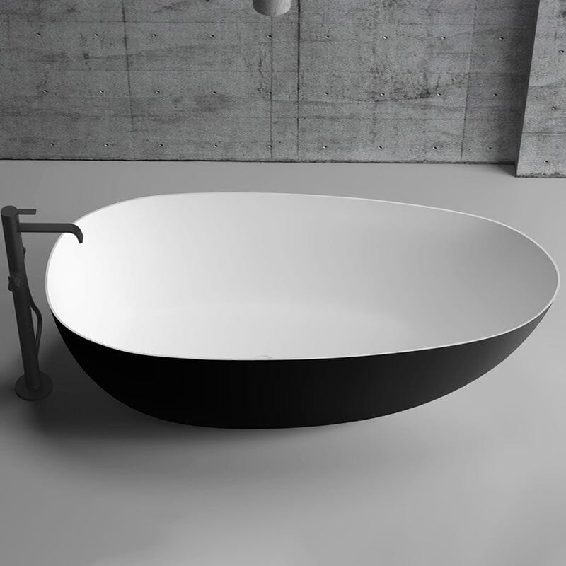 RUBI 1500mm Egg Shape Oval Freestanding Bath Black/White Baths AROVA Melbourne