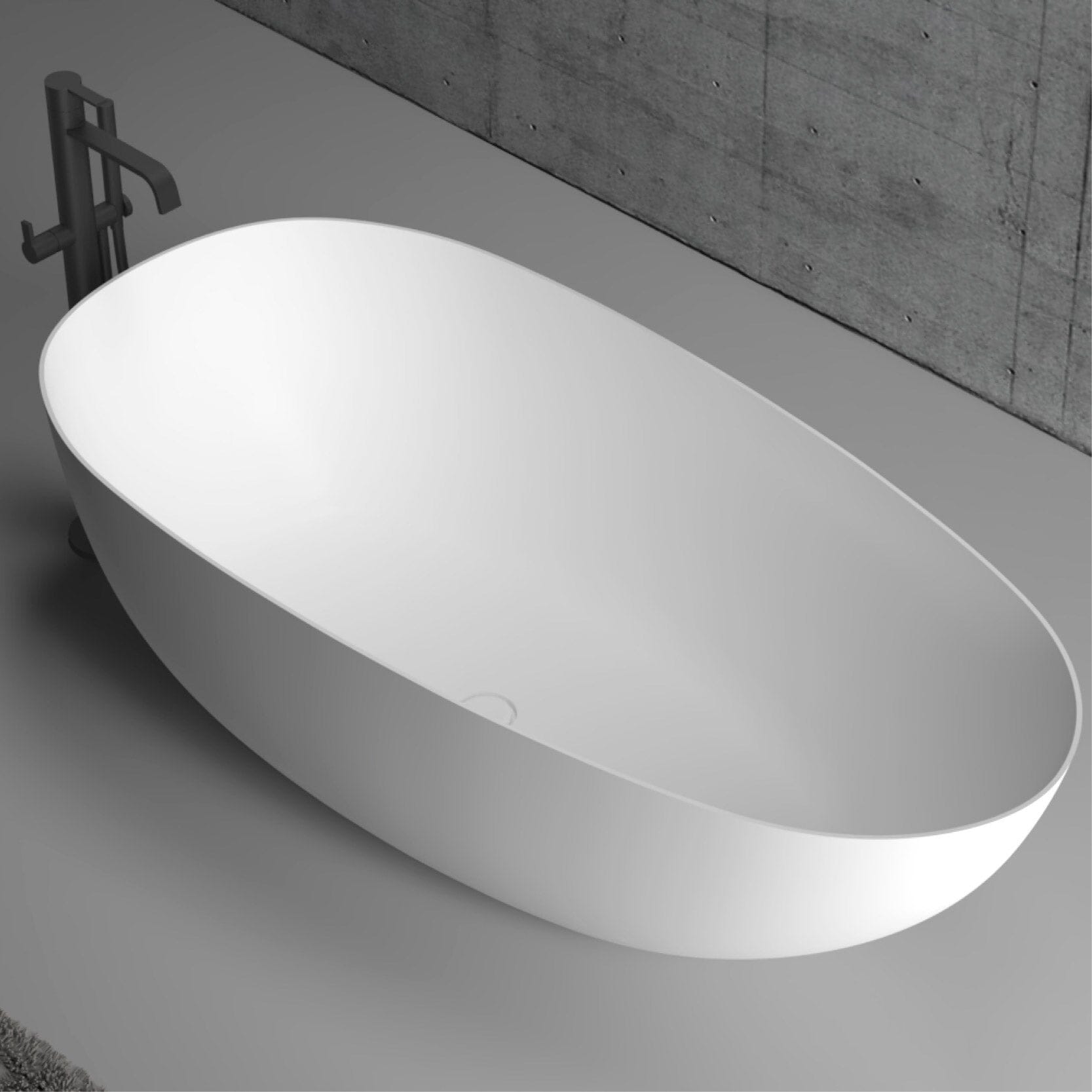 RUBI 1700mm Egg Shape Oval Freestanding Bath Matte White Baths AROVA 