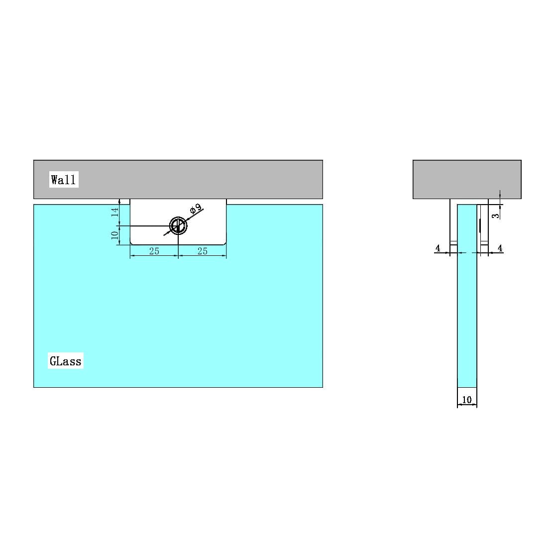 SHOWER U BRACKET 10MM GLASS BG(NRSH203BG) Accessories nero 