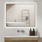 Sol Black Frame 900mmx700mm Anti-Fog Dimmable Led Bathroom Mirror Rectangular LED Mirror Arova 