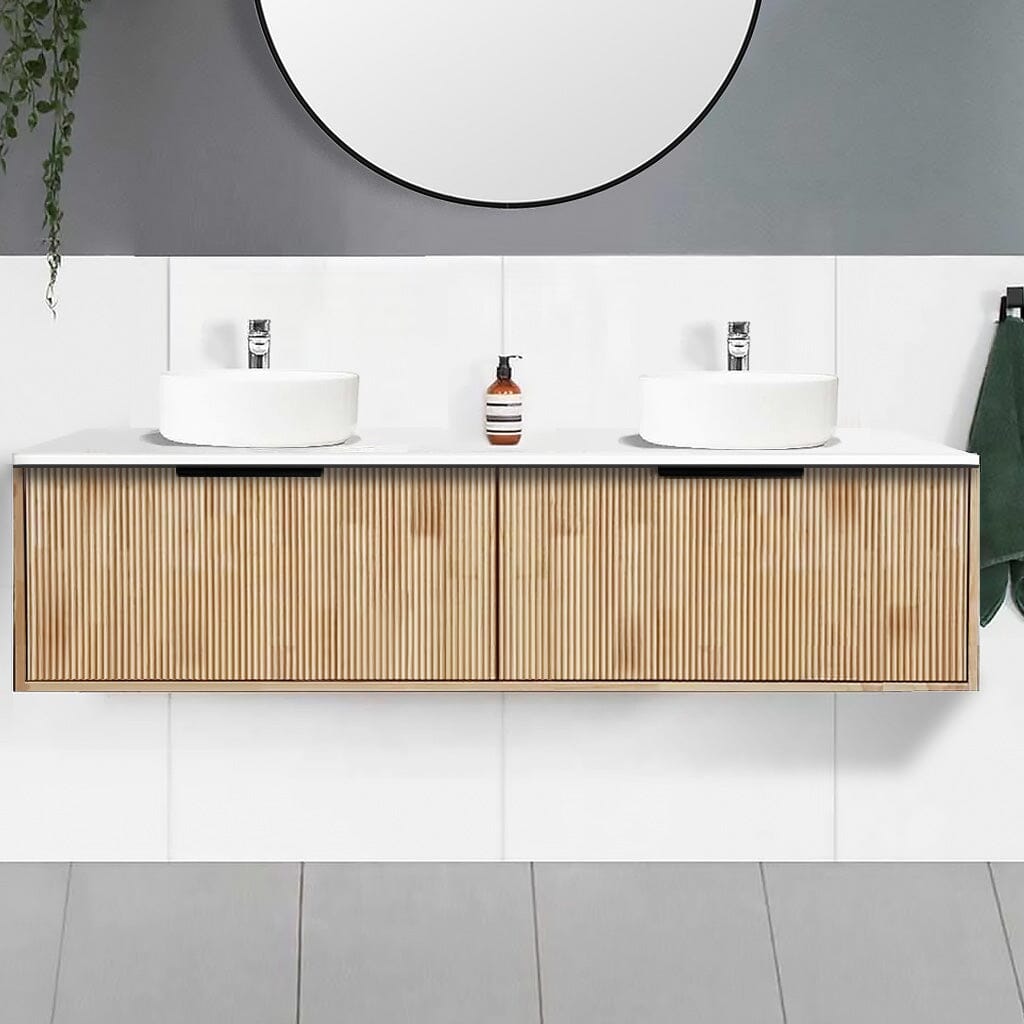 Somer 1800mm Timber Wall Hung Double Bathroom Vanity + Bliss Stone Top AROVA 