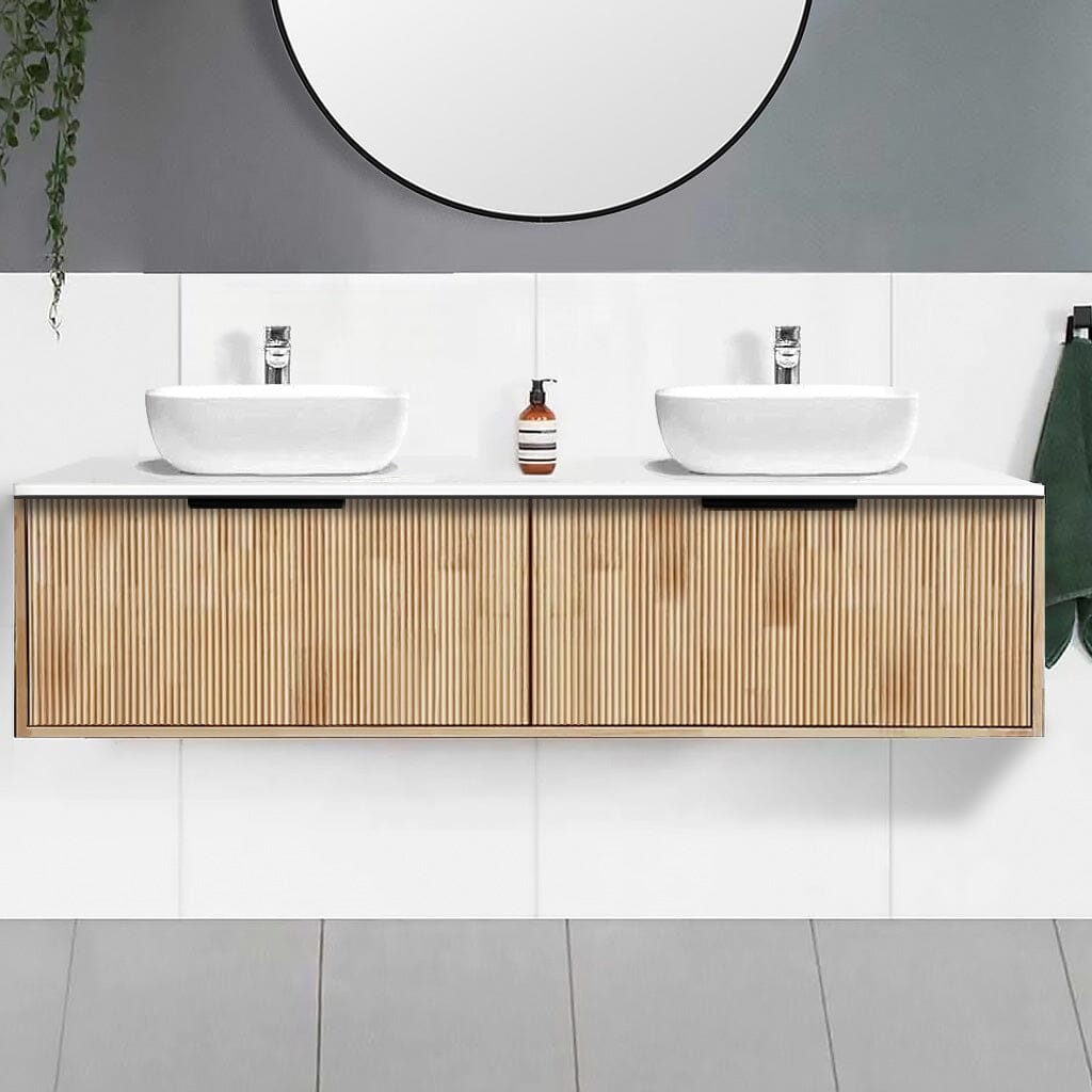 Somer 1800mm Timber Wall Hung Double Bathroom Vanity + Luxe Stone Top AROVA 