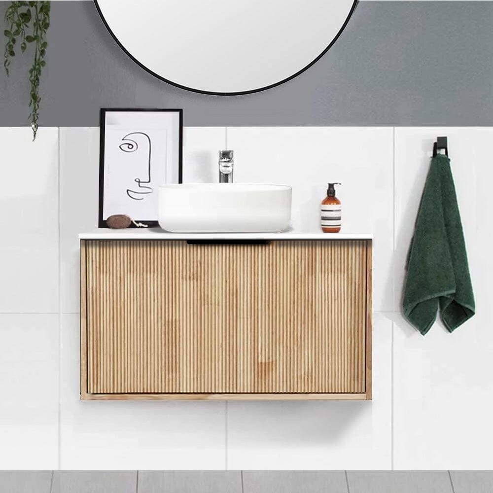 Somer 750mm Timber Wall Hung Bathroom Vanity + Bliss Stone Top AROVA 