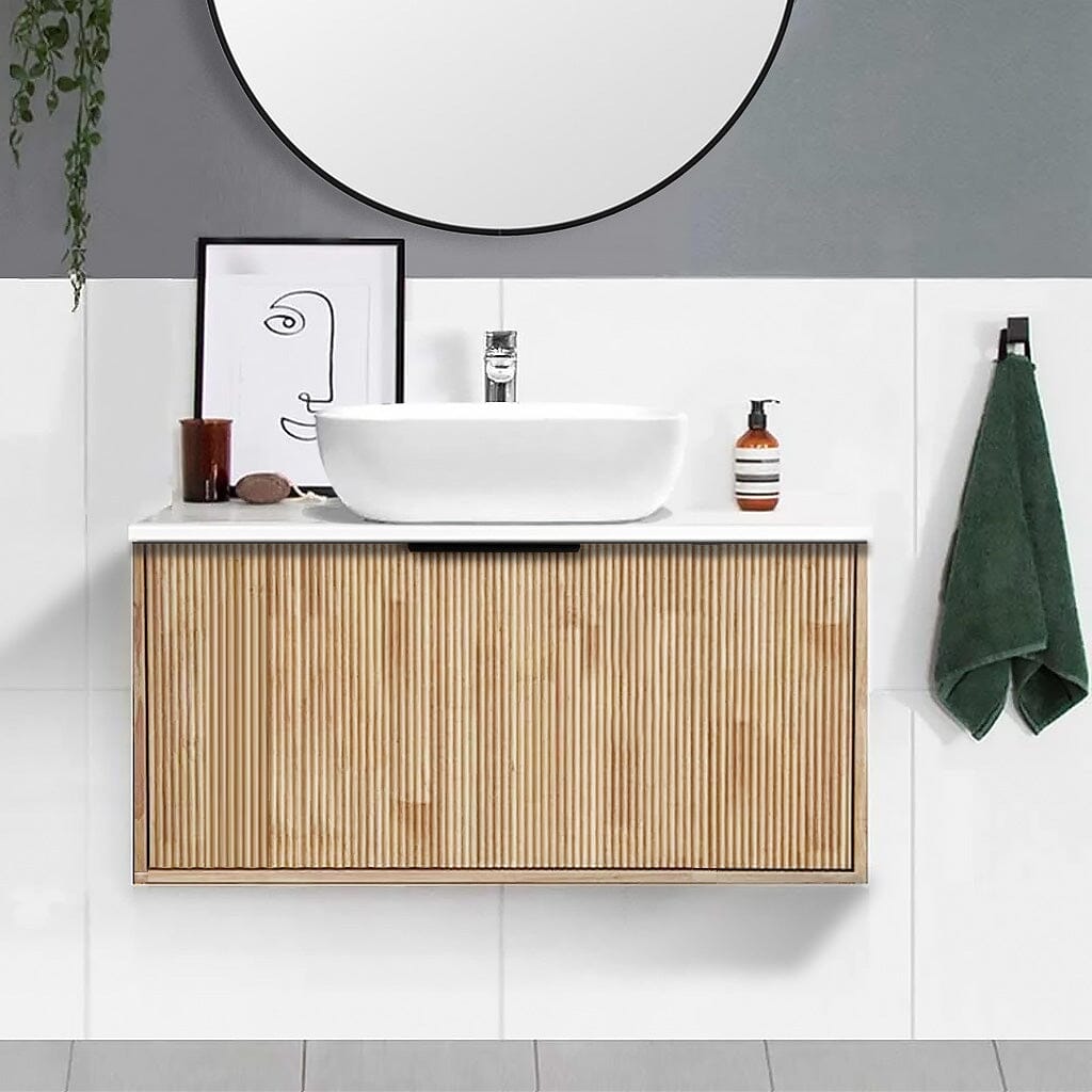 Somer 900mm Timber Wall Hung Bathroom Vanity + Bliss Stone Top AROVA 