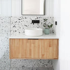 Somer 900mm Timber Wall Hung Bathroom Vanity + Luxe Stone Top Arova 