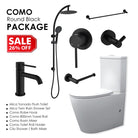 Tornado Toilet with Como Range Bathroom Package | Matte Black Arova 