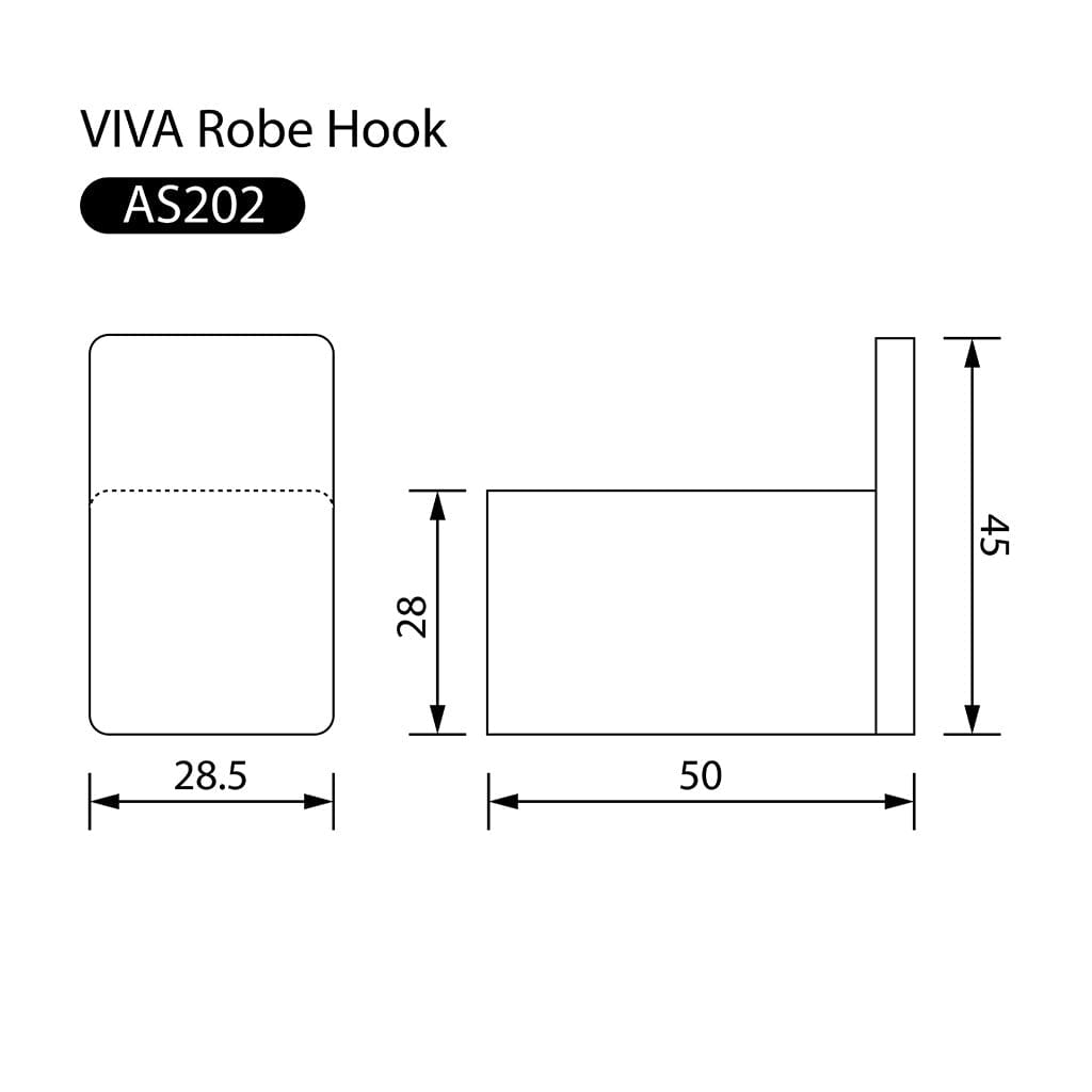 Viva Robe Hook Gunmetal Accessories Arova 