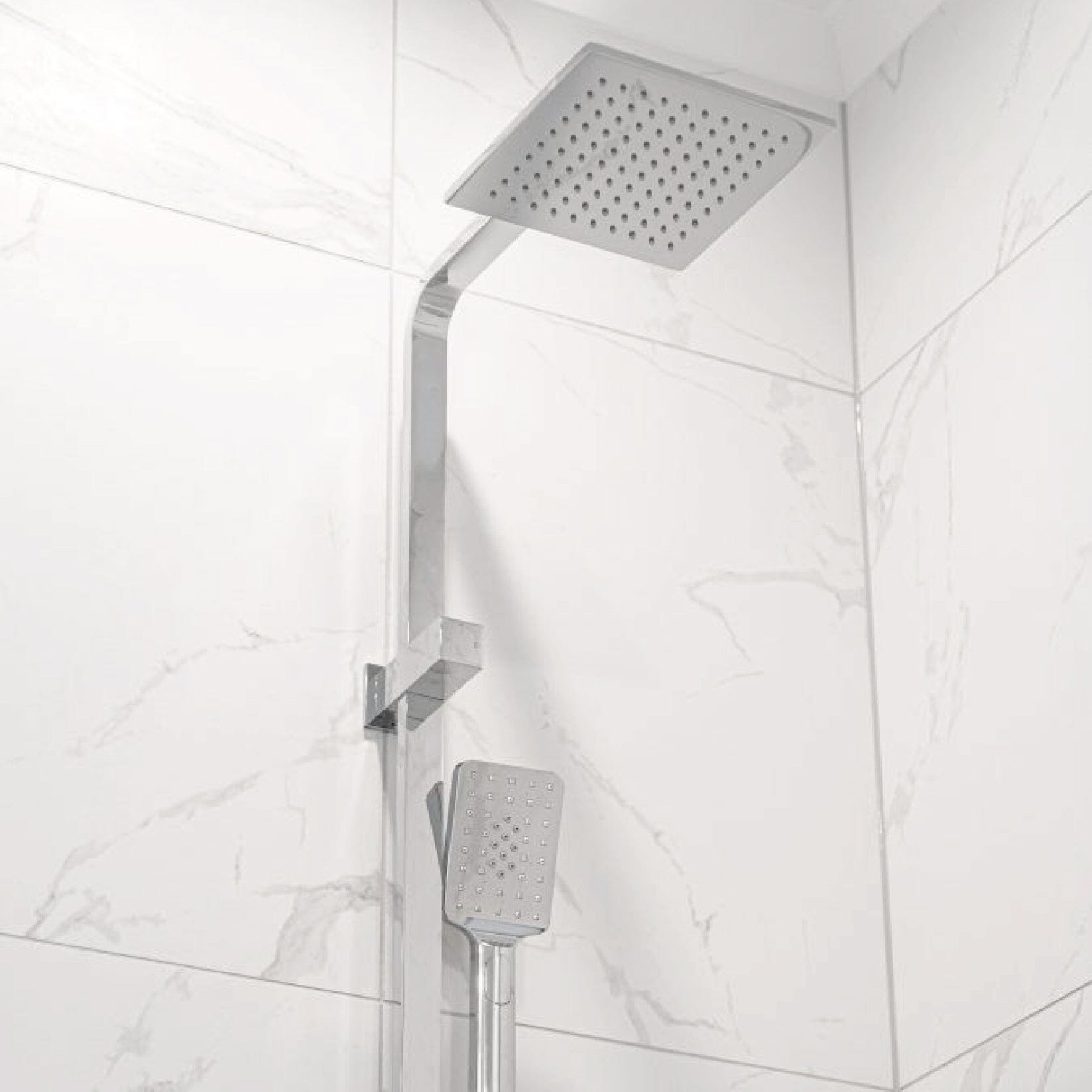 VIVA Square Rain Shower Top Inlet Chrome - 4 Star Water Efficiency Showers Arova 