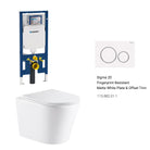 Yara51 Rimless Tornado Wall Hung Toilet Package - Geberit Sigma 8 Duofix In Wall Cistern & Button Toilets Arova Geberit Sigma 8 Duofix In Wall Cistern and Frame - 111.698.00.1 Sigma 20 Fingerprint Resistant Matte White Plate & Offset Trim-115.882.01.1 