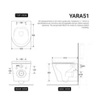 Yara51 Rimless Tornado Wall Hung Toilet Package - Geberit Sigma 8 Duofix In Wall Cistern & Square Button Toilets Arova 