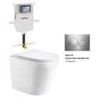 Yara58 Rimless Tornado Floor Mount Toilet Package - Geberit Sigma 8 Cistern & Round Button AROVA Chrome plate with matt trim 