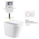 Yara58 Rimless Tornado Floor Mount Toilet Package - Geberit Sigma 8 Cistern & Round Button AROVA Fingerprint-resistant matt white plate & button with offset trim 