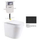 Yara58 Rimless Tornado Floor Mount Toilet Package - Geberit Sigma 8 Cistern & Square Button Toilets Arova Geberit Sigma 8 In Wall Toilet cistern-109.795.00.1 Sigma 30 Matte Black Plate Offset Trim-115.883.16.1 