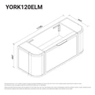 York 1200mm Curved Wall Hung Timber Vanity + Luxe Stone Top Arova 