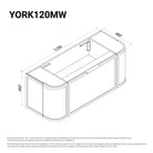 York 1200mm Curved Wall Hung Vanity Matte White Vanities Arova 