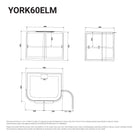 York 600mm Curved Wall Hung Bathroom Vanity Timber Vanities Arova 