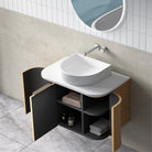 York 750mm Curved Wall Hung Bathroom Vanity Timber Vanities Arova 