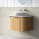 York 750mm Curved Wall Hung Bathroom Vanity Timber Vanities Arova 