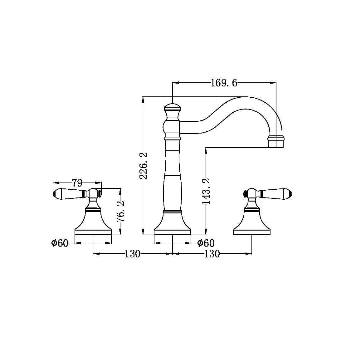 YORK STRAIGHT TALL BASIN MIXER WITH METAL LEVER AGED BRASS NR692101a02AB Nero Tapware Nero 