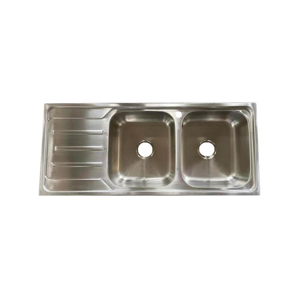 1200 x 500mm BASS Double Bowl Sink with Drainer Sinks Arova 