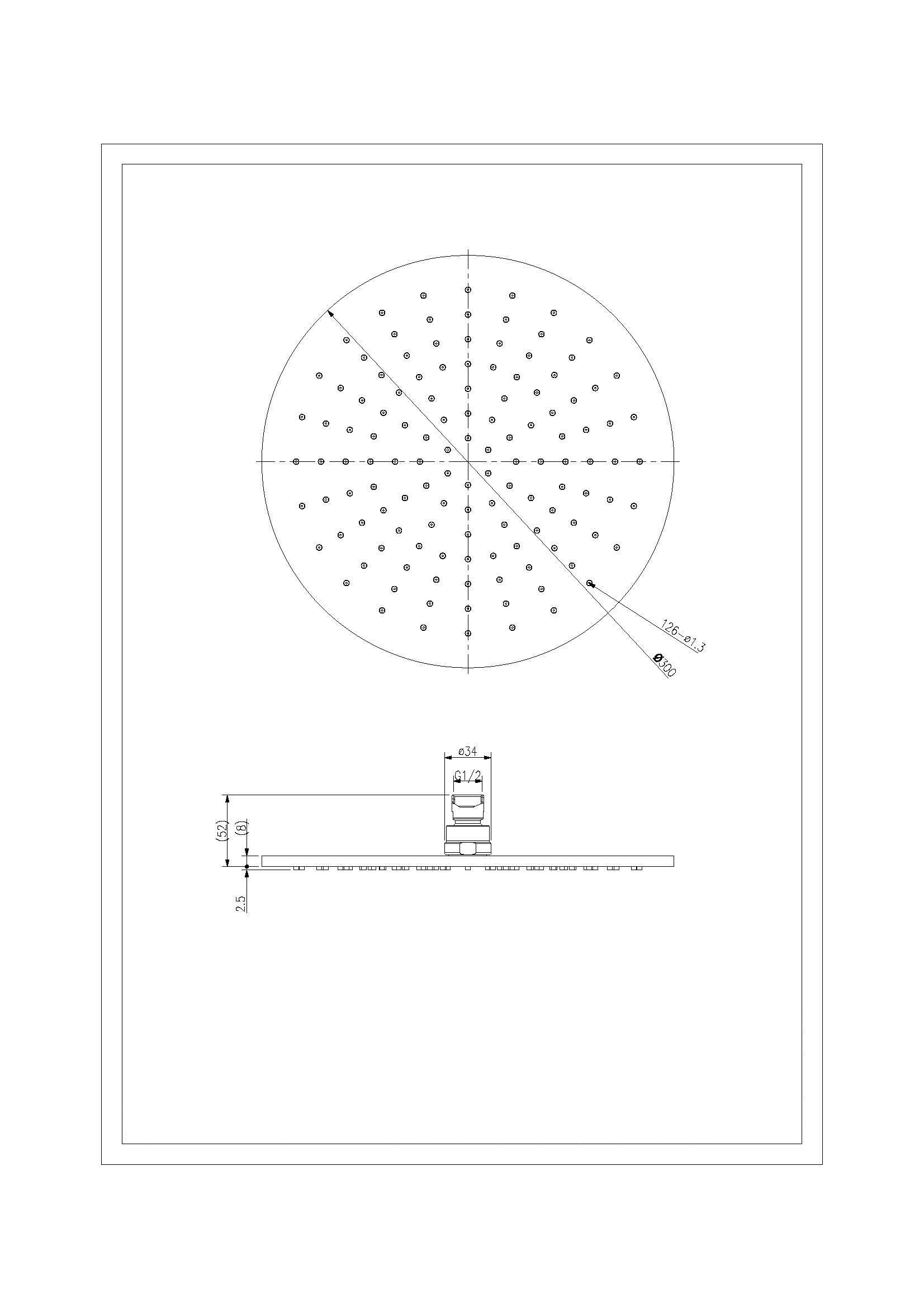 300MM Round Shower Head Matte Black ROA1202-MB Showers Nero 