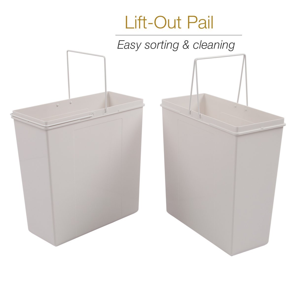 68L Soft Close Pull Out Waste Bin For 600mm Cabinet 2x34L Storage Arova Kitchens & Bathrooms 