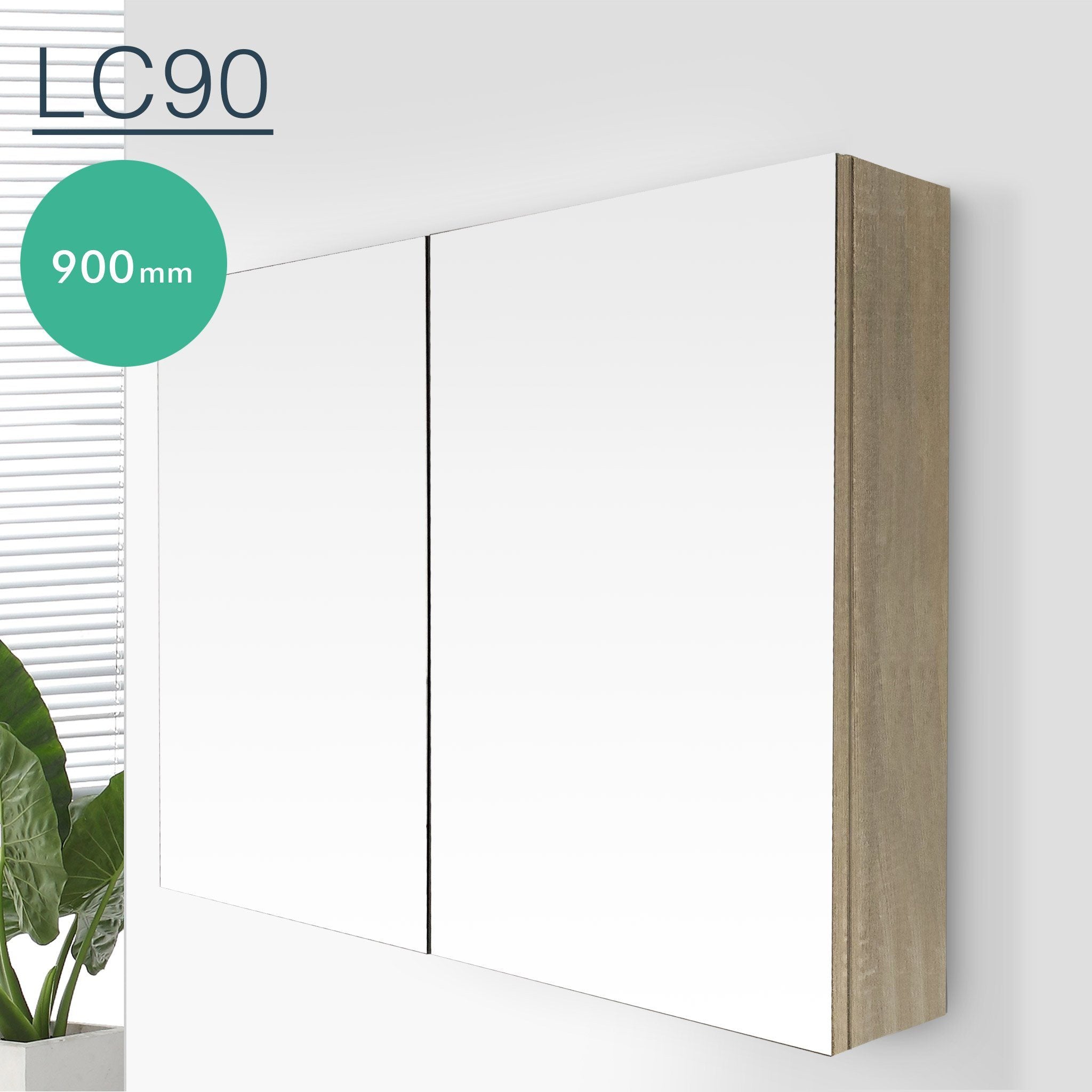 900mm Oak Shaving Cabinet Vanities & Mirrors Arova 