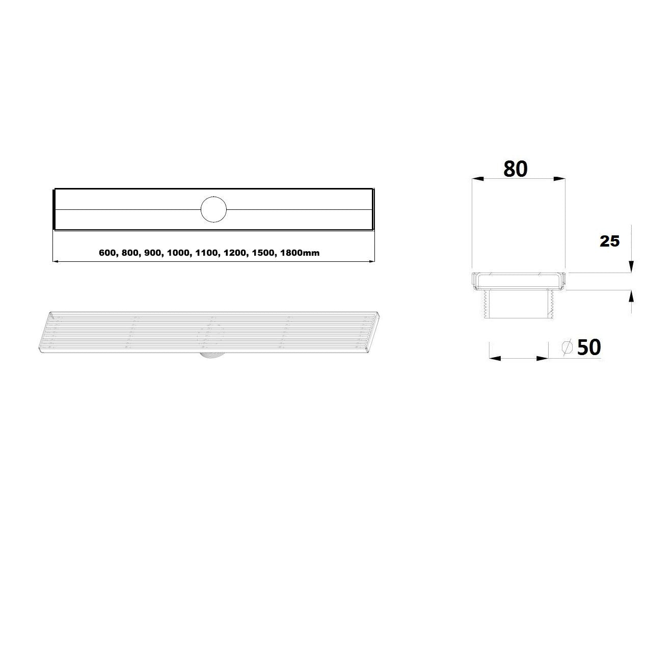 Project Range Tile Insert Style Grate - No Lip Shower Grate Bella Vista 