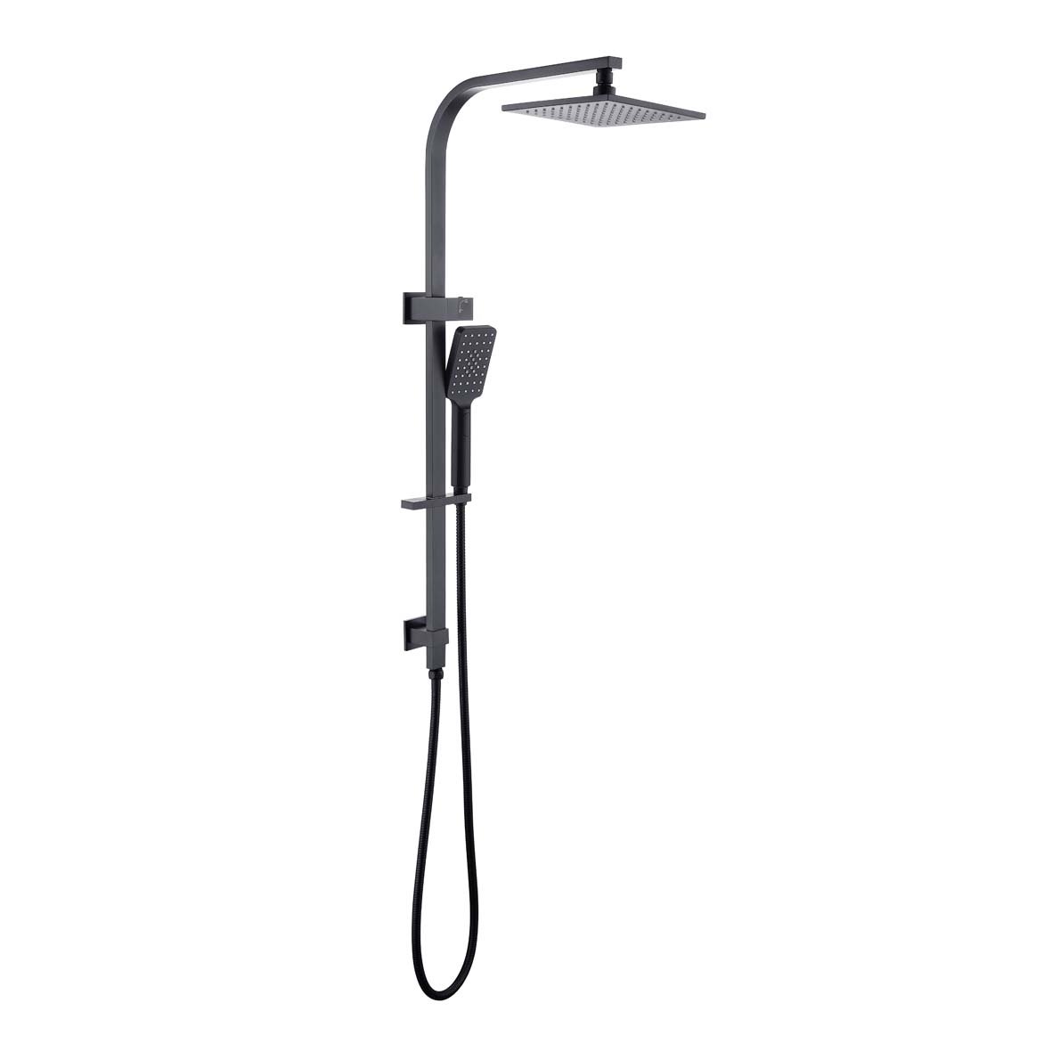 VIVA Square Twin Shower Top Inlet Matte Black - 4 Star Water Efficiency Showers Arova 