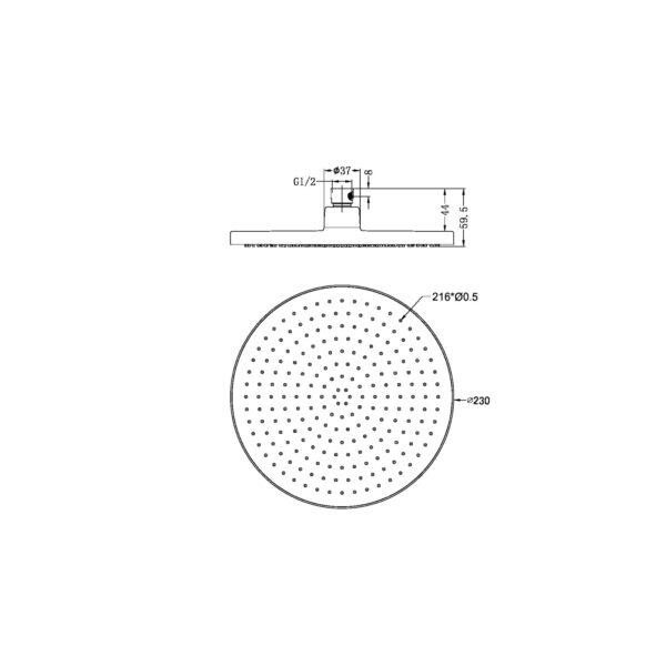 Air Shower Head Brushed Nickel 508076-BN Showers Nero 