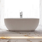 ALBA 1500mm Shell Fluted Oval Free Standing Bathtub Gloss White Baths AROVA 