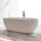 ALBA 1700mm Shell Fluted Oval Free Standing Bathtub Gloss White Baths AROVA 