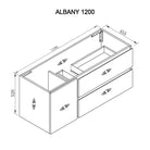 ALBANY 120cm Oak Timber Wall Hung Vanity Vanities & Mirrors Arova 