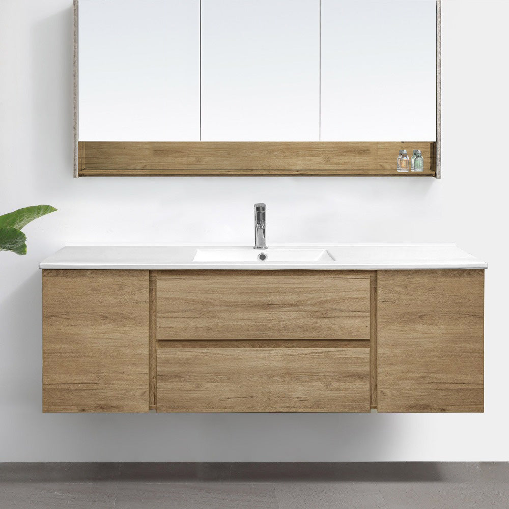 ALBANY 150cm Oak Timber Wall Hung Vanity Vanities & Mirrors Arova 